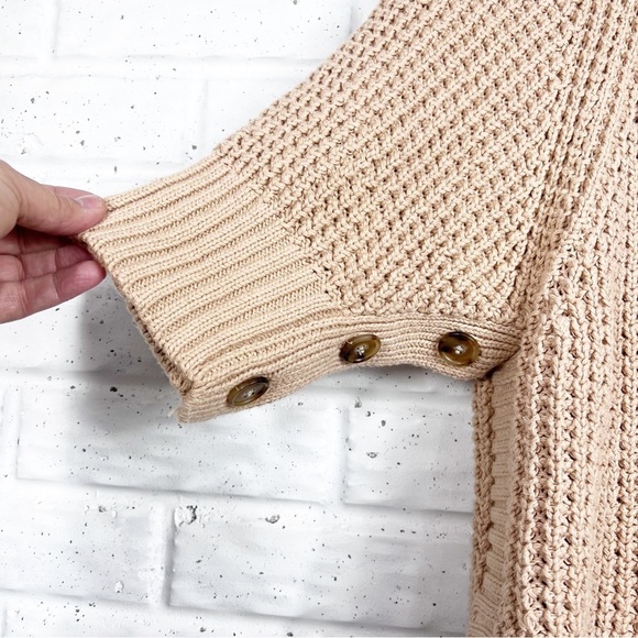 JCREW Heavy Knit Turtleneck Short Sleeve Sweater Cotton Poncho - Picture 6 of 11